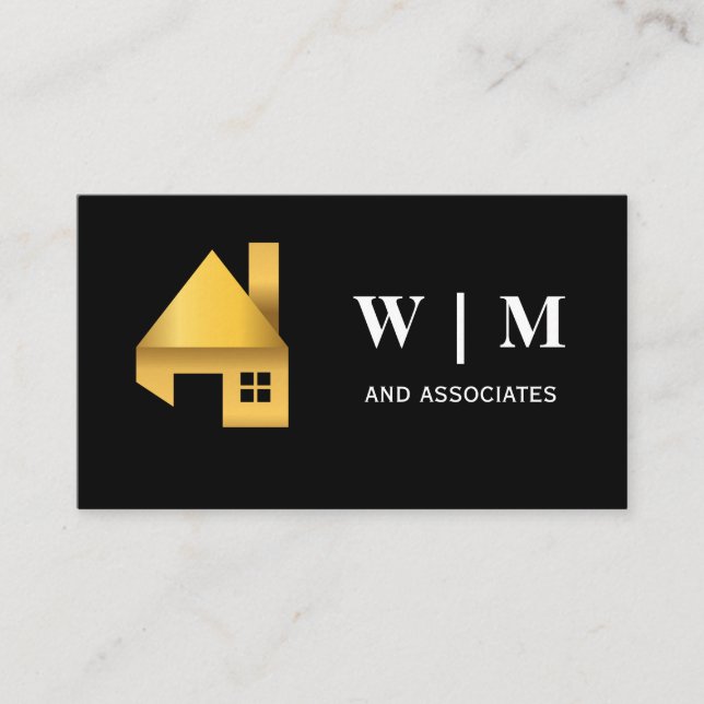 Gold House Logo Business Card (Front)