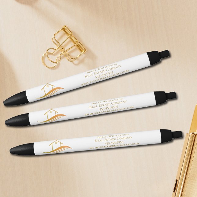 Gold House Real Estate Company Custom Marketing Black Ink Pen (Creator Uploaded)