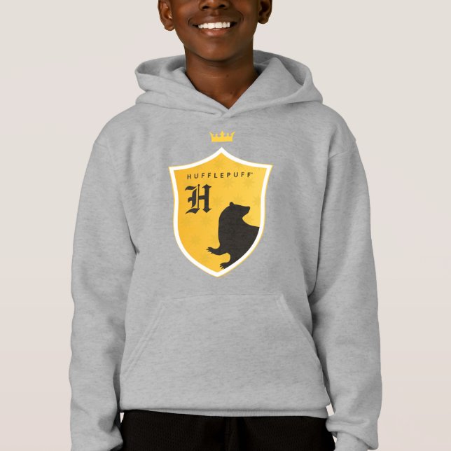 Gold HUFFLEPUFF™ Outlined Crowned Crest (Front)