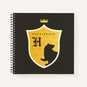 Gold HUFFLEPUFF™ Outlined Crowned Crest Notebook