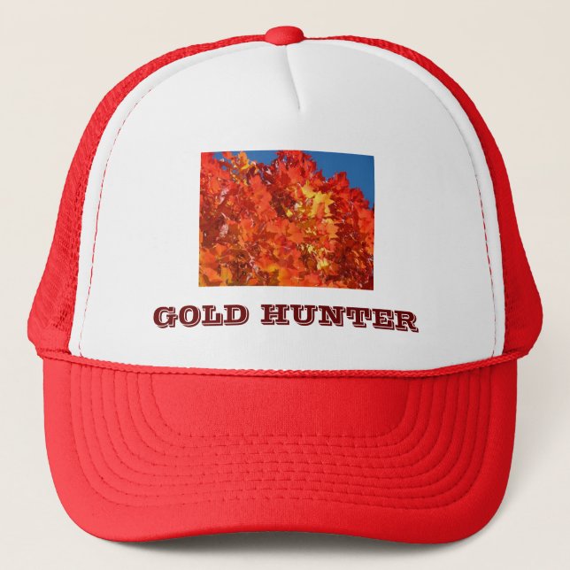 GOLD HUNTER hats Red Orange Yellow Leaves (Front)