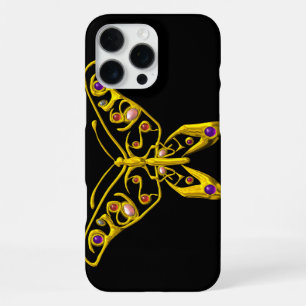 GOLD HYPER BUTTERFLY JEWEL WITH GEMSTONES Black iPhone 16 Pro Max Case