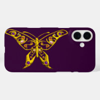 GOLD HYPER BUTTERFLY WITH GEMSTONES ,Purple