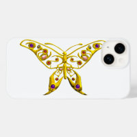 GOLD HYPER BUTTERFLY WITH GEMSTONES White
