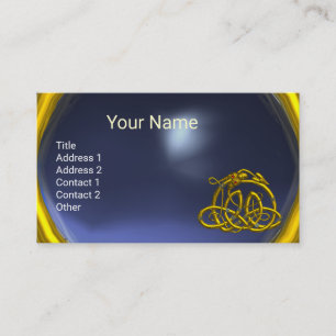 GOLD HYPER DRAGON,CELTIC KNOTS BLUE TOPAZ GEMSTONE BUSINESS CARD
