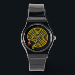 GOLD HYPER LABYRINTH IN BLACK WATCH<br><div class="desc">Elegant, cool, artistic and unique design of a golden mediaeval labyrinth with shiny gem stones, bling.Very accurated jewel design,  modelling and rendering  by Bulgan Lumini (c).Part from series Hyper Talismans.</div>