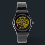 GOLD HYPER LABYRINTH IN BLACK WATCH<br><div class="desc">Elegant, cool, artistic and unique design of a golden mediaeval labyrinth with shiny gem stones, bling.Very accurated jewel design, modelling and rendering by Bulgan Lumini (c).Part from series Hyper Talismans.</div>