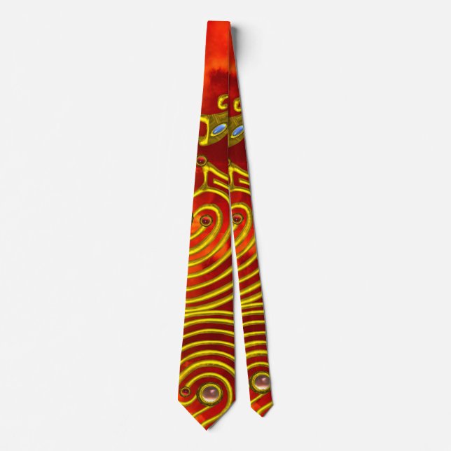 GOLD HYPER  LABYRINTH WITH GEMSTONES TIE (Front)