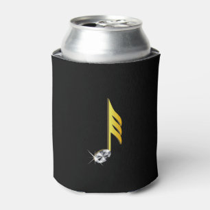 Gold Icon of a Musical Note 1/32 Can Cooler