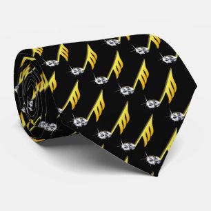 Gold Icon of a Musical Note 1/32  pattern Tie