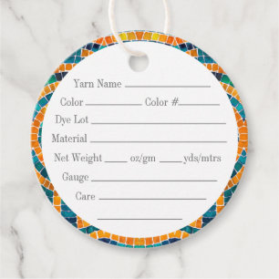 GOLD ICONS MOSAIC 2" Round Yarn Tags