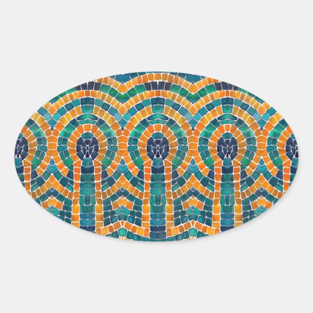 GOLD ICONS MOSAIC Oval Stickers (Front)