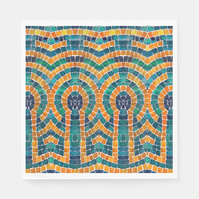 GOLD ICONS MOSAIC Standard Luncheon Paper Napkins (Front)