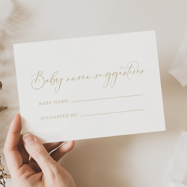 Gold Idyllic Baby Name Suggestions Card (Creator Uploaded)