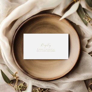 Gold Idyllic Calligraphy Wedding Gift Registry  Enclosure Card