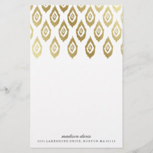 Gold Ikat   Personalised Stationery