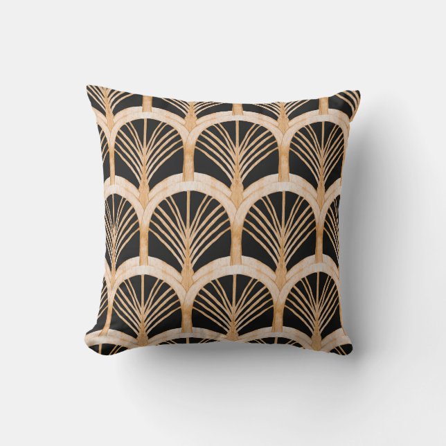 Gold imitation: watercolor art deco. cushion (Front)