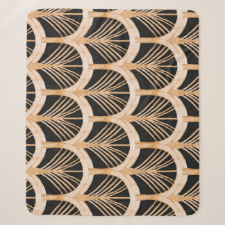 Gold imitation: watercolor art deco. sherpa blanket