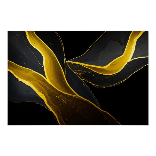 Gold in Black Flow Poster (Front)