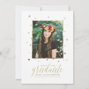 Gold In the Stars Photo Graduation Announcement