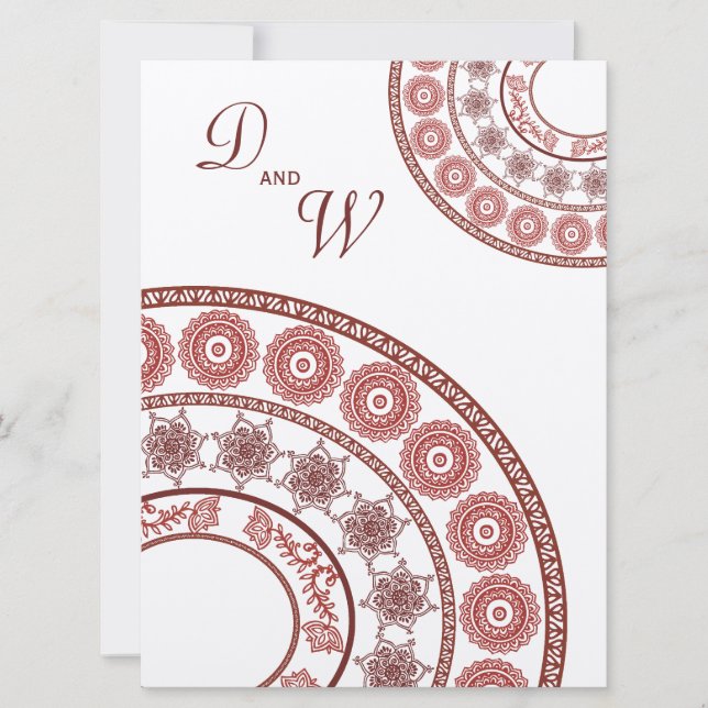 Gold Indian Henna Mehendi Wedding Invitation (Front)