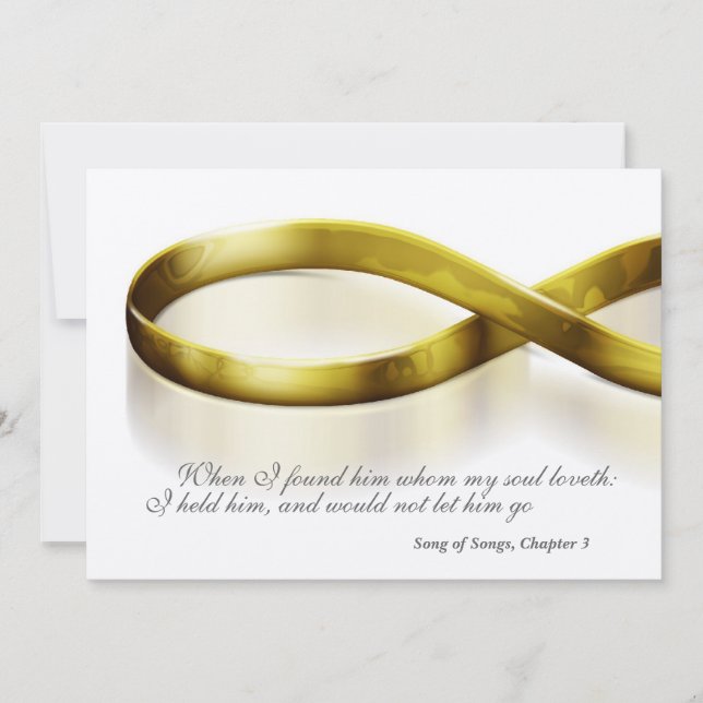 Gold Infinity Rings Invitation (Front)