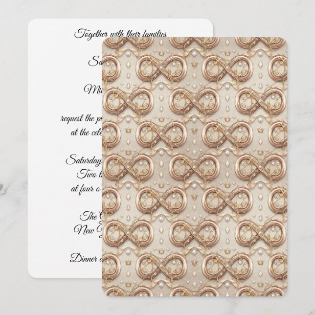 Gold Infinity Wedding Invitation (Front/Back)