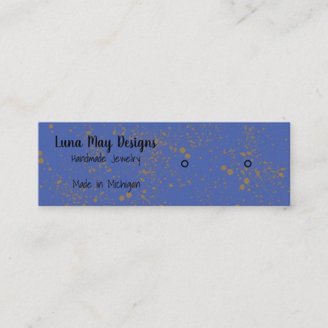Gold Ink SplatterJewelry Display Business Card (Front)
