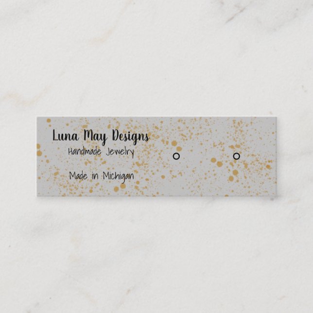 Gold Ink SplatterJewelry Display Business Card (Front)
