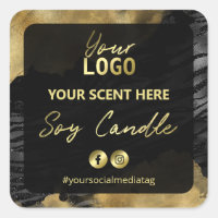 Gold Ink Zebra Print Soy Candle Labels