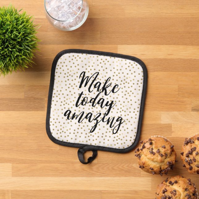 Gold Inspirational Amazing Pot Holder (Top Down)
