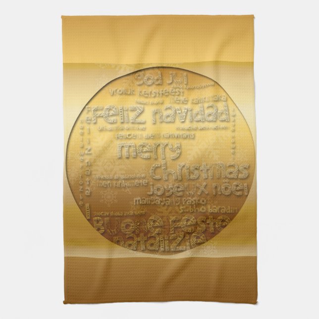 Gold International Christmas Navidad K Towel (Vertical)