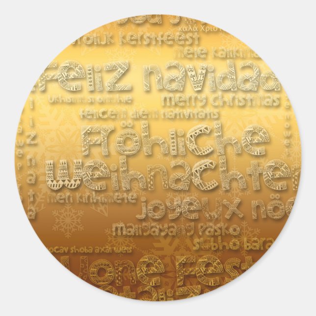 Gold International Weihnachten Navidad R Sticker (Front)