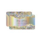 Gold iridescent foil glitter business card