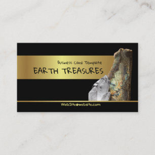 Gold Iridescent Gemstone Crystals and Minerals Business Card