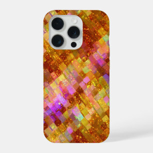 Gold Iridescent Mosaic Pattern iPhone 15 Pro Case