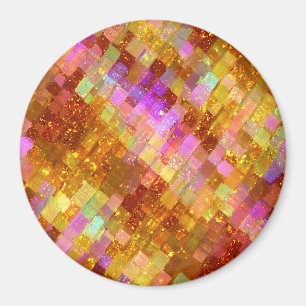 Gold Iridescent Mosaic Pattern Magnet