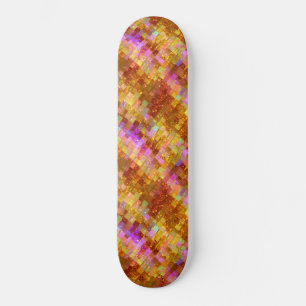 Gold Iridescent Mosaic Pattern Skateboard
