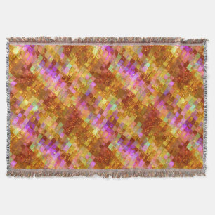 Gold Iridescent Mosaic Pattern Throw Blanket