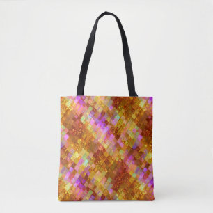 Gold Iridescent Mosaic Pattern Tote Bag