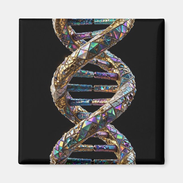 Gold & Iridescent Pearl Luxury Science Design Magnet (Front)