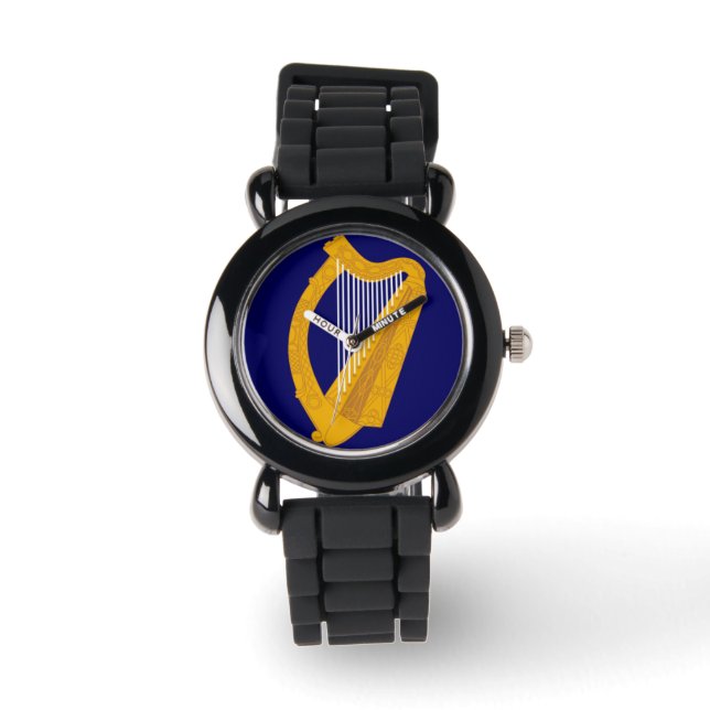 Gold Irish Harp, Ireland souvenier Watch (Front)