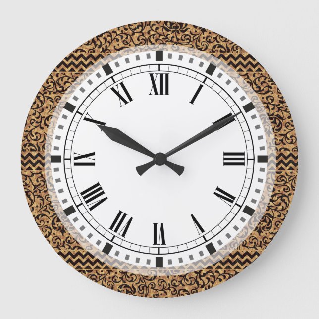 Gold Italian Renaissance Floral Large Clock (Front)