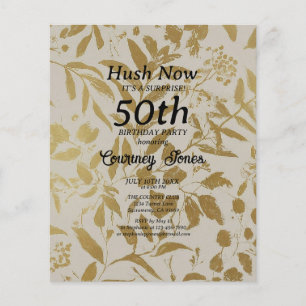 Gold Ivory Botanical 50th Birthday 2.0 Flyer