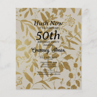 Gold Ivory Botanical 50th Birthday 2.0 Flyer