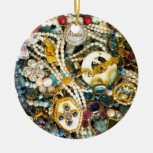 Gold & Ivory Ceramic Tree Decoration