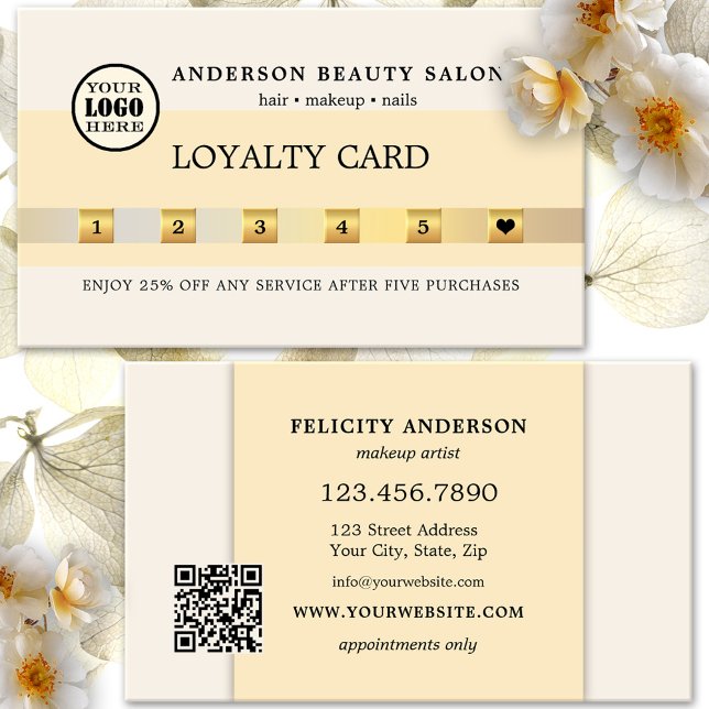 Gold Ivory Chic Loyalty Business Card (Creator Uploaded)