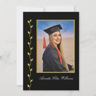 Gold Ivy design with Photo Grad Announcment Announcement