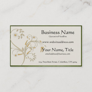 Gold Ivy with Green Border Business Cards