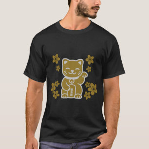 Gold Japanese Maneki-neko T-Shirt